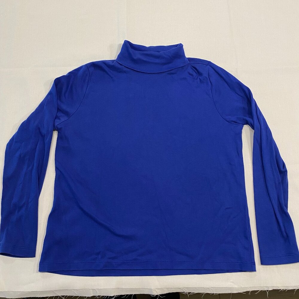 Vintage 90s LL Bean Turtleneck Long Sleeve NWOT Women's Blue Large